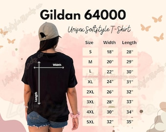 gildan 64000 Größentabelle Gildan Größentabelle Gildan 64000 boho | g64000 Größentabelle Mockup Gildan Shirt Maßtabelle