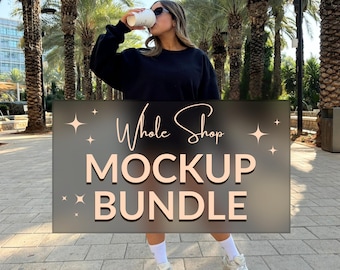 Whole Shop Mockup Bundle | Entire Shop Bundle, Gildan Bundle Comfort Colors Bundle, 18000 Sweatshirt Bundle, Lifestyle 1717 T-shirt Bundle