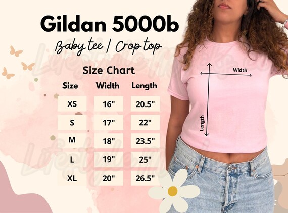 Gildan 5000b Size Chart, Gildan Size Chart Gildan 5000b Crop Top