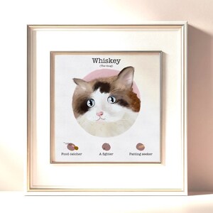 Retrato de mascota, retrato de gato, retrato de gato digital, retrato de gato personalizado, retrato de gato personalizado, ilustración de mascota personalizada, regalo para amantes de las mascotas
