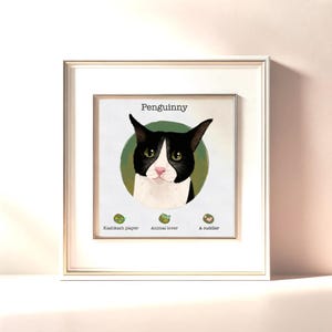 Retrato digital de gato, retrato de gato, retrato de mascota personalizado, retrato de gato personalizado, ilustración de gato personalizada, retrato de mascota, loca de los gatos