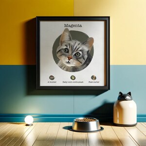 Ilustración de gato personalizada, retrato de mascota, regalo para amantes de las mascotas, retrato de gato, retrato de gato digital, retrato de gato personalizado, retrato de gato personalizado