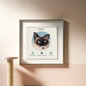 Retrato de gato, retrato de gato personalizado, ilustración de gato personalizada, retrato de gato digital, retrato de gato personalizado, retrato de mascota, regalo para amantes de las mascotas