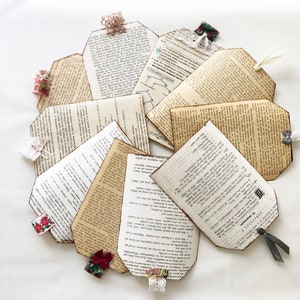 Tags com texto grego, café manchado-1 lado liso, feito à mão para diários indesejados, coisas efêmeras, colagem, álbum de recortes, livros alterados, etiquetas para presentes 10