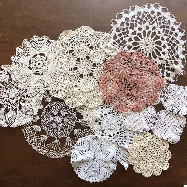 Old Vintage Lace Doilies for Junk Journal Covers Scrapbooking, Collage, Mixed Media Projects, Art, DIY Crafts