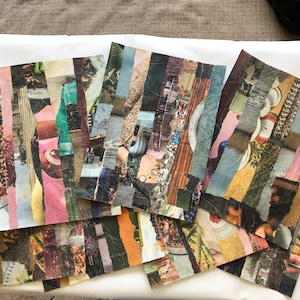 7 tavole master fatte a mano per diari spazzatura-collage-scrapbook-carte di diario-tasche-fasce per pancia-puntine laterali-artigianato-arte-mixed media-fai da te