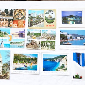 Cartoline greche vintage 10 non utilizzate per diario spazzatura, album di ritagli, diario d’arte, collage, oggetti effimeri, post-crossing, artigianato, fai da te, pieghevoli.