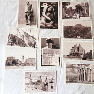 Cartoline greche d'epoca 10 inutilizzate per diari spazzatura, album di ritagli, artigianato, regali, collage, effimere, pieghe