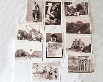 10 Unused Vintage Old Postcards from Greece for Junk Journals, Scrapbooks, Crafts, Gifts, Collage, Ephemera, Tucks