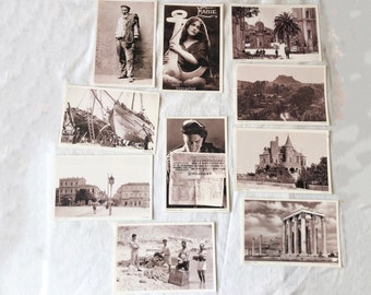 10 Vintage Greek Postcards Unused for Junk Journals, Scrapbooks, Crafts, Gifts, Collage, Ephemera, Tucks