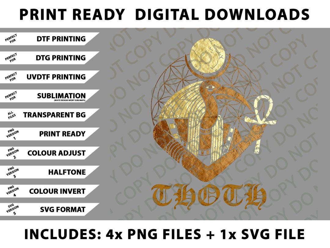 THOTH Egyptian God of Moon Science and Mathematics Png Bundle, SVG ...