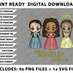 The Schuyler Sisters - Chibi Art By Mary Layton The Schuyler Sisters - Chibi Art By Mary Layton