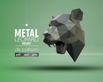 DIY Geometric Lion Head Wall Art: Low Poly Metal Paper Sculpture, Origami-Inspired Abstract Decor