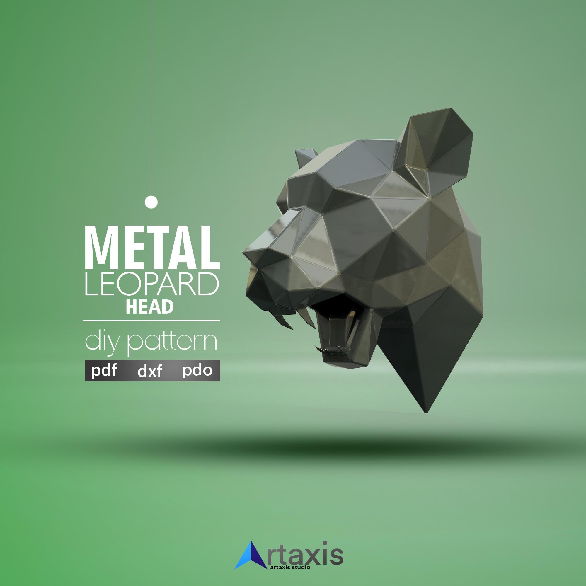 DIY Geometric Lion Head Wall Art: Low Poly Metal Paper Sculpture
