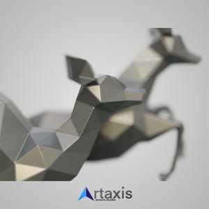 Polygonal Gazelle Metal Sculpture: DIY 3D Model (PDF, DXF) image 5