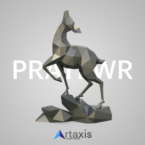 Polygonal,metal Sculpture Gazelle,digital Template,origami