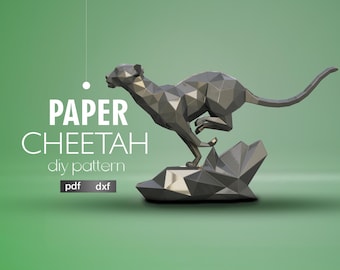 DIY Low Poly Lion Papercraft: 3D Geometric Wall Art Templates with Tutorial (PDF & DXF)