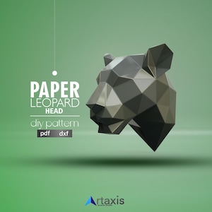 Escultura geométrica de cabeça de leão: arte de parede low poly faça você mesmo, decoração animal abstrata inspirada em origami