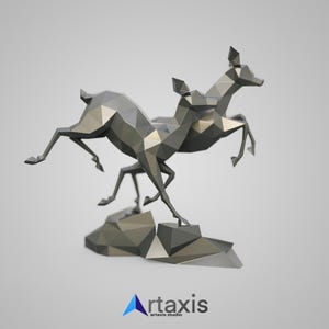 Polygonal Gazelle Metal Sculpture: DIY 3D Model (PDF, DXF) image 7