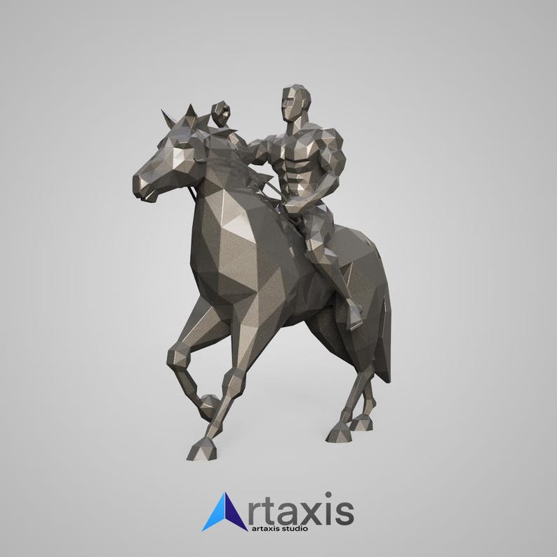 DIY Low Poly Horse Sculpture Template: 3D Papercraft or Metal Art ...