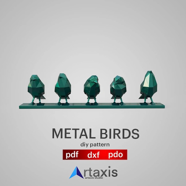 Szablon papierowy 3D „Słowik” w kształcie wielokąta: Rzeźba ptaka w stylu low poly, do pobrania w formacie PDF