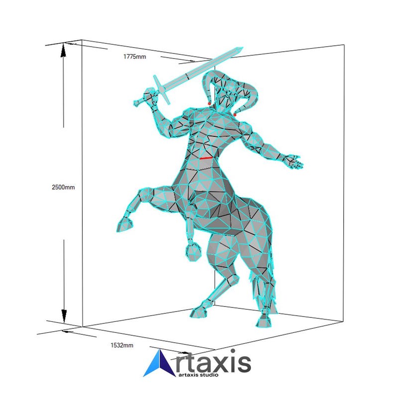 Low Poly Centaur Template: 3D Sculpture Design (PDF DXF) - Etsy