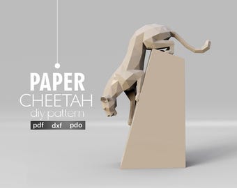 3D Geometric Lion Wall Art: DIY Papercraft Kit with PDF & DXF Templates + Tutorial