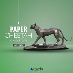 Low Poly Löwe DIY Papercraft – PDF + DXF Vorlagen mit Anleitung | 3D geometrischer Löwe Wandkunst