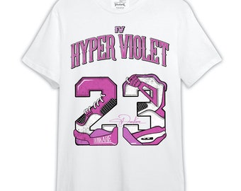 Dunkare Shirt Number 23 4s, 4 Hyper Violet T-Shirt, To Match Sneaker Hyper Violet 4s Graphic Tee 1004 HDT