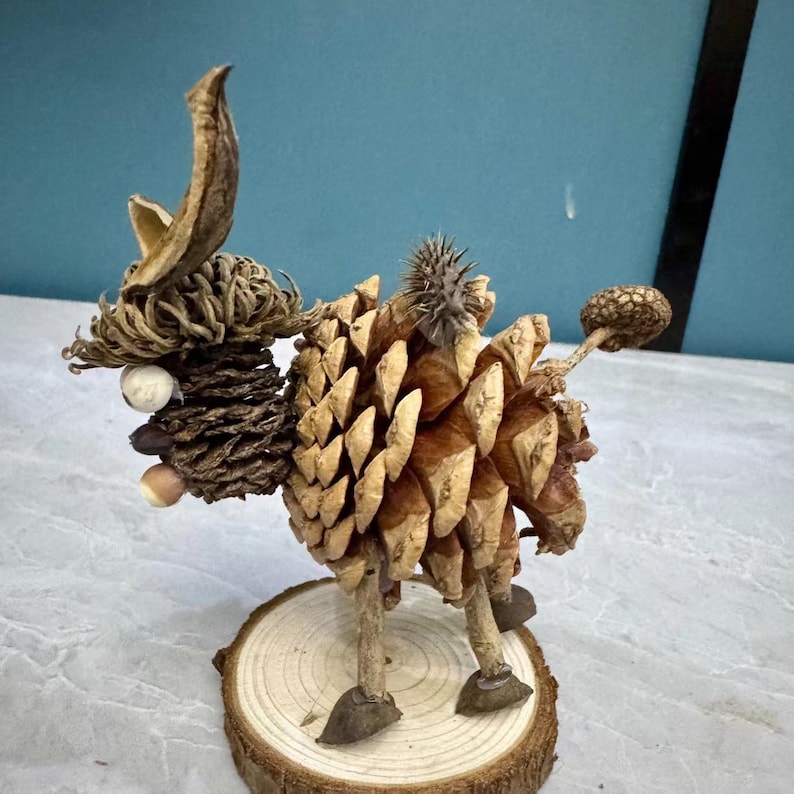 Creative Pine Cone Big Ear Donkey Craft - A Forest-themed Decoration ...