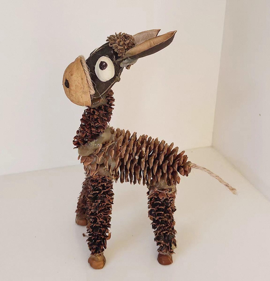 Pine Cone Donkey – Handmade Forest Animal Decoration Mother's Day Gift ...