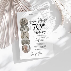 Photo 70th Birthday Invitation Template: Editable Printable Card (Digital Party Invite) image 5