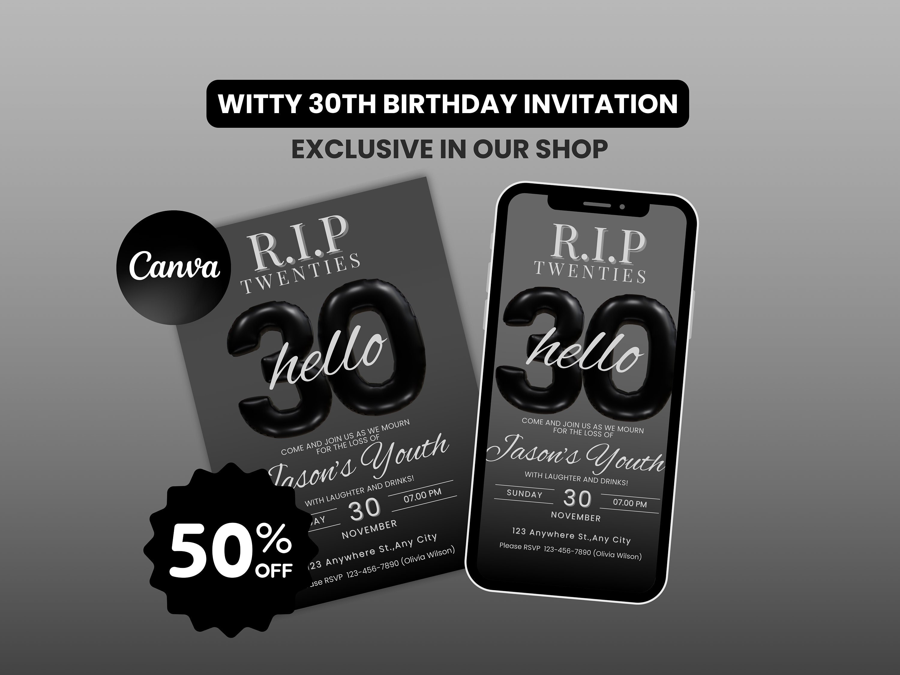30th Birthday Invitation template 30th Birthday Invite Dirty 30 RIP 20s Invite Birthday Brunch Party Invite Editable
