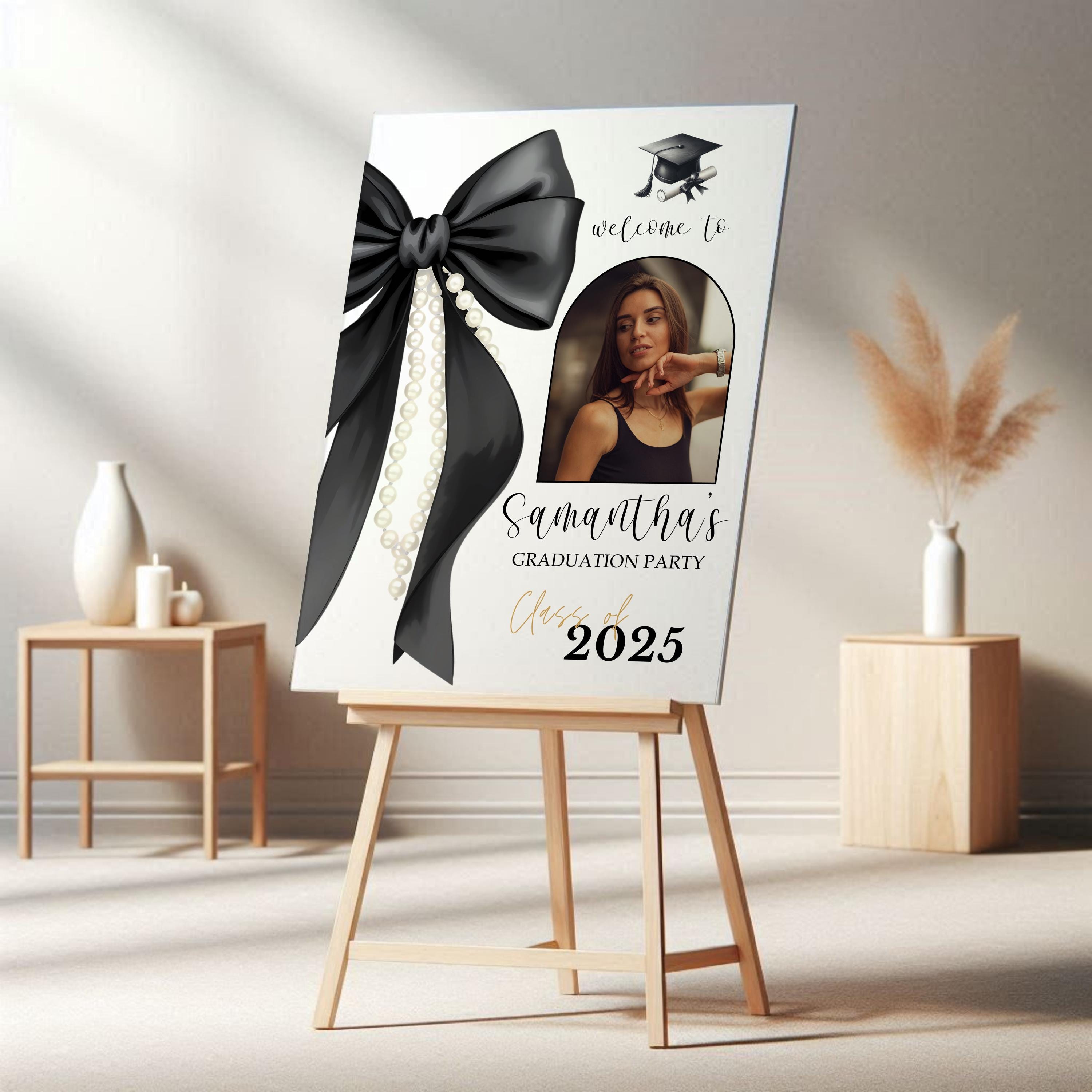 Editable Graduation Welcome Sign Canva Template | Class of 2025 Photo ...