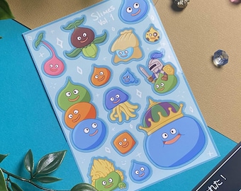 Dragon Quest Slime Sticker Sheet, Dragon Quest Slimes Stickers, DQ Stickers, DQ Slime Sticker Sheet, Gaming Stickers, Gifts for Gamers