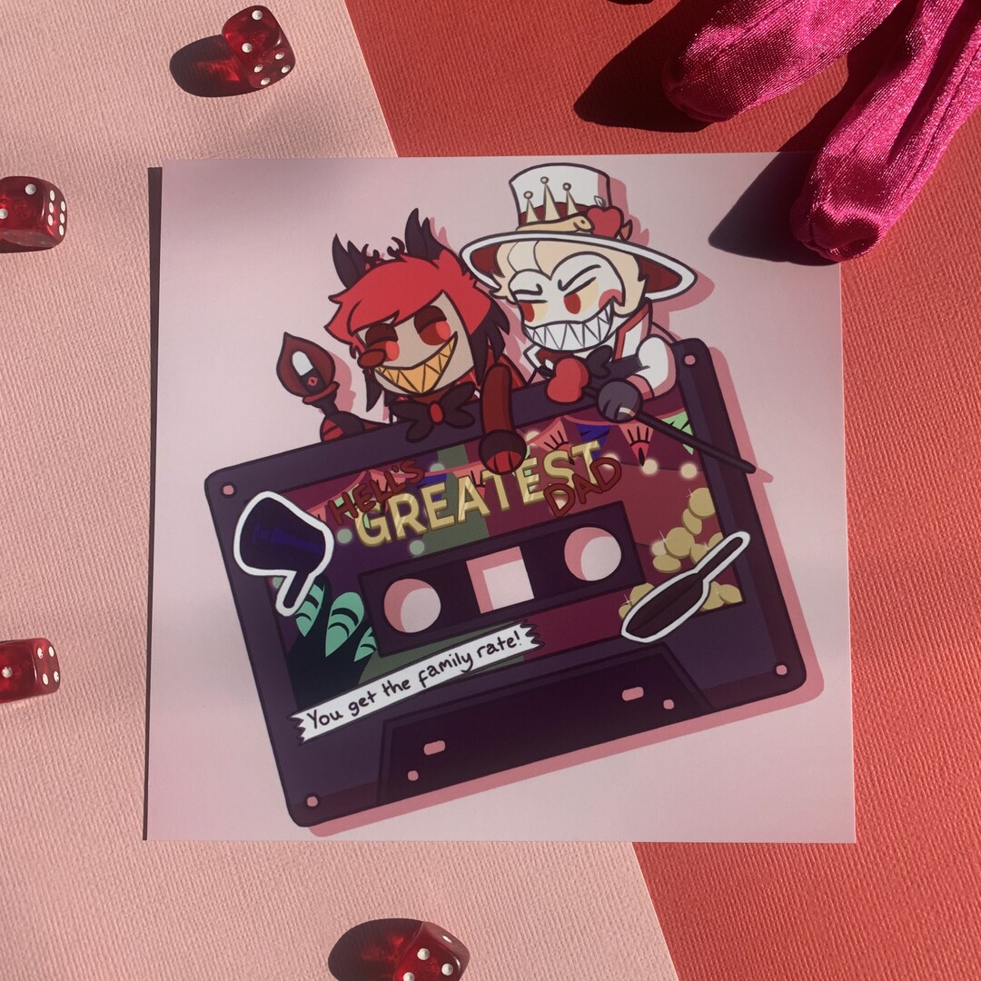 Hell's Greatest Dad Hazbin Hotel Print, Hazbin Hotel Wall Art, Alastor ...