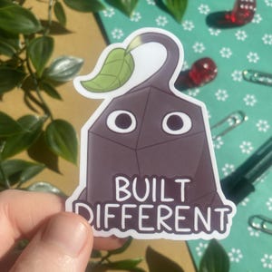 Built Different Rock Pikmin-sticker, Pikmin-vinylsticker, Pikmin Merch, Pkimin Bloom-sticker, gamingstickers, cadeaus voor gamers