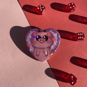 Fat Nuggets Hazbin Hotel Heart Pin Badge, Fat Nuggets Pin, Hazbin Hotel Badge, Hazbin Hotel Fat Nuggets, Hazbin Hotel Pins, Can Badge