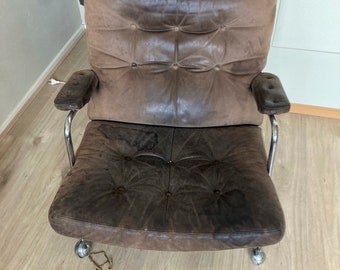 Mid-Century Modern Dux Style Leather Lounge Chair