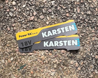 Personalised tool battery stickers for DeWalt 18v Power Stack batteries 1.7 Ah