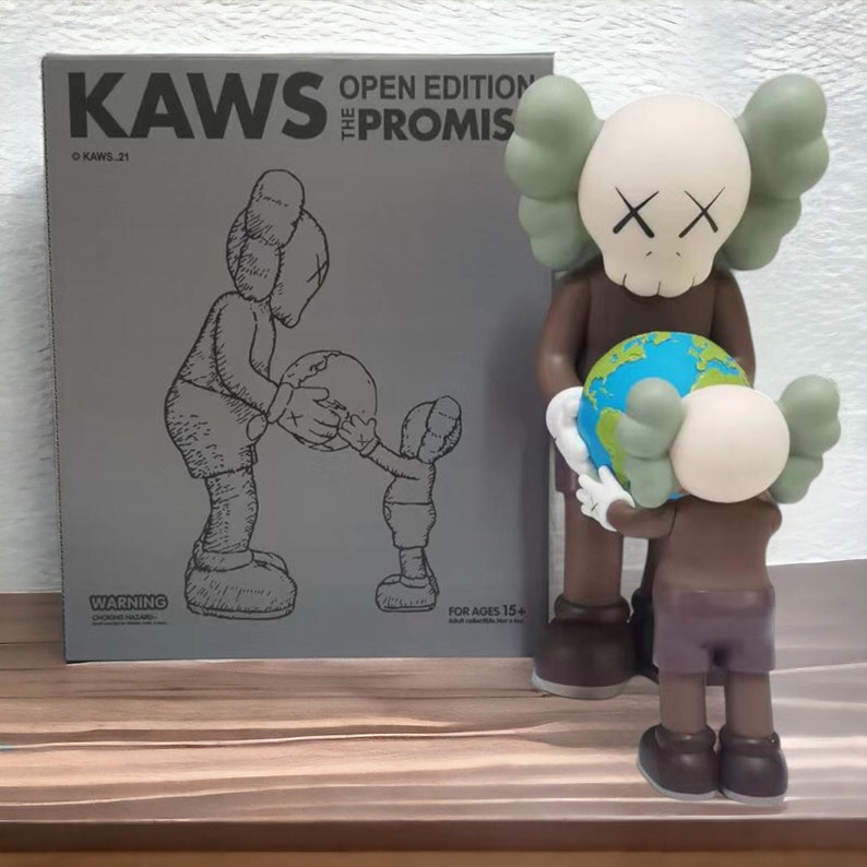 KAWS The Promise Figur Replik KAWS Figur Hypebeast Decor Bear Brick Style Moderne KAWS Statue und Dekorationsstück Brown