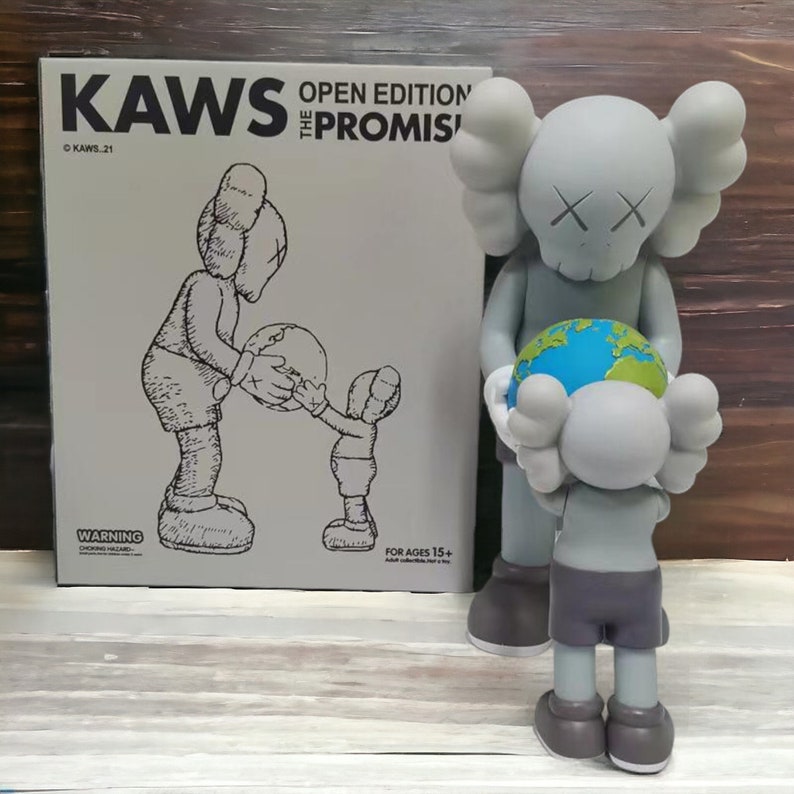 KAWS The Promise Figur Replik KAWS Figur Hypebeast Decor Bear Brick Style Moderne KAWS Statue und Dekorationsstück Gray