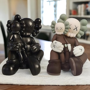 Inspired by KAWS - Contemporary Duo Art Figures - Chic Collector Item - Trendy Home Decor Gift