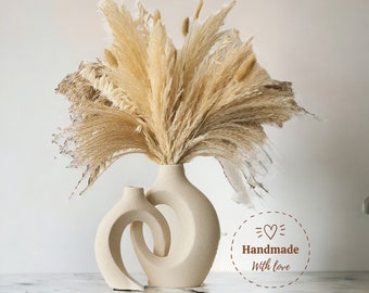 Handmade Nordic Style Ceramic Vase - Minimalist Home and Office Decor - Modern Shelf Accessories for Elegant Room Enhancement