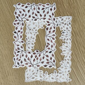 Juego de pegatinas para marcos con hojas de acuarela, pegatinas washi para marcos con hojas pintadas para llevar un diario, pegatinas para marcos pintadas de estilo vintage, marcos de colores neutros