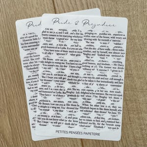 Foglio di adesivi con cerchi di pagine di libri, adesivi circolari Orgoglio e pregiudizio per decorare le tue pagine di diario di lettura, adesivi librari, pagine vintage