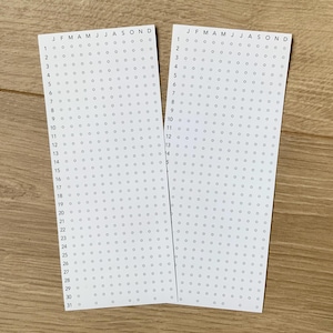 Jahrestracker Stickerbogen. Ganzjahres Sticker für deinen Planer oder dein Journal.