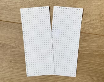 Yearly Tracker Sticker Sheet: Daily Habit Planner Stickers for Journaling