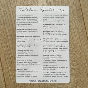 Stickervel voor invoer van woorden, folkloristische woordenboekstickers om je leesdagboekspreads te versieren, vintage woordenboekstickers voor boeken