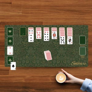 Tappetino da gioco di carte Solitaire, grande tappetino da scrivania antiscivolo. Il regalo di compleanno perfetto per lei o per lui, per la festa della mamma e del papà.